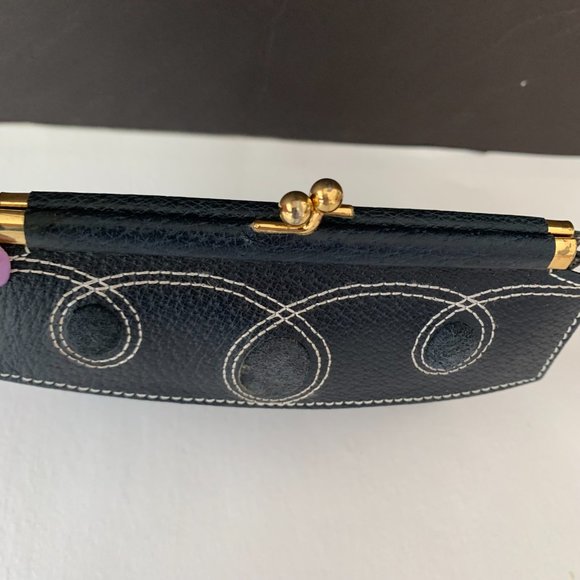 Vintage St. Thomas Navy Blue LEATHER PIG SKIN Wallet NEW TAG IS STILL ATTACHED - Picture 7 of 8